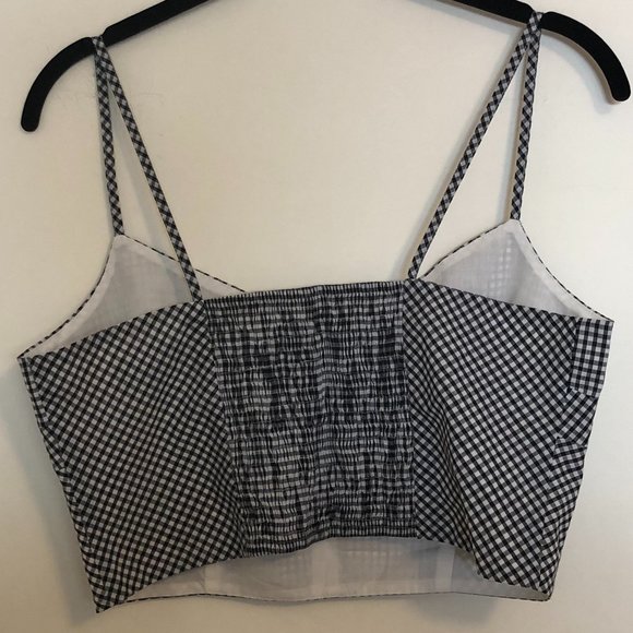 Topshop Black White Gingham Crop Bralette Bra Top - Picture 7 of 9